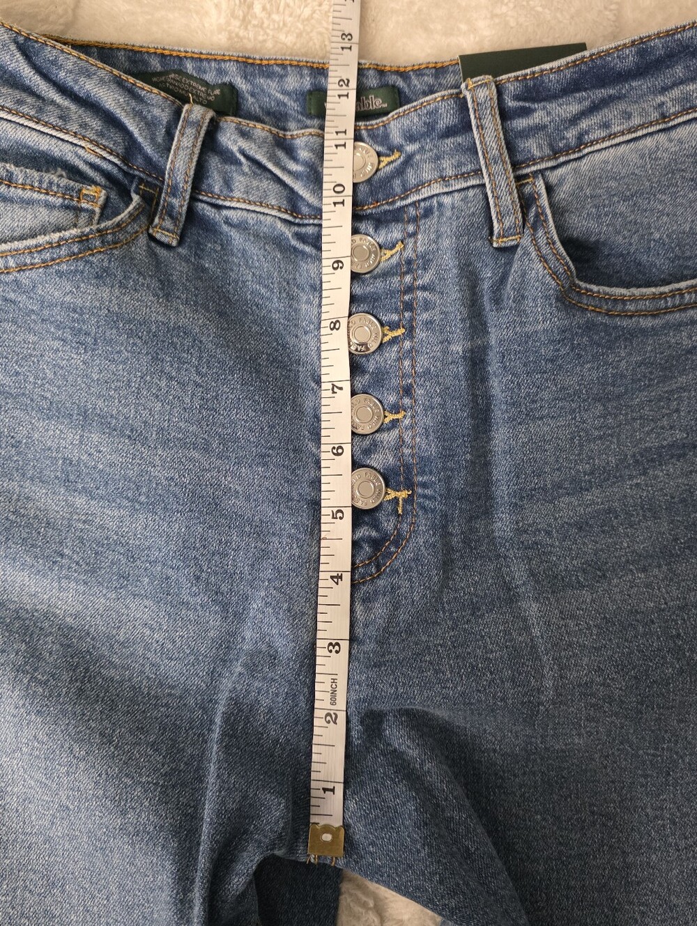 WILD FABLE HIGHEST RISE EXTREME FLARE MEDIUM WASH DENIM JEANS SIZE 6 NWT - Picture 4 of 8
